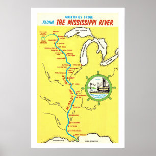 Vintage Mississippi River 20x30 Poster Druck