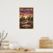 Vintage Missouri Gateway Arch Poster (Küche)