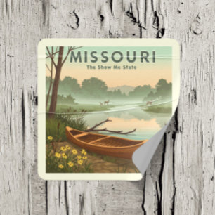 Vintage Missouri Quadratischer Aufkleber