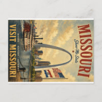Vintage Missouri-Reiseposter mit St. Louis Gate