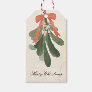 Vintage Mistletoe Holiday-Geschenk-Tags Geschenkanhänger