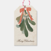 Vintage Mistletoe Holiday-Geschenketiketten Geschenkanhänger (Vorderseite)