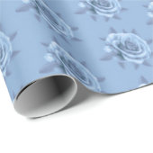 Vintage Misty Blue Roses All Occasion Geschenkpapier (Rolleneckpunkt)