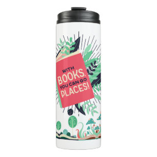 Vintage mit Büchern bringt dich weiter . Thermosbecher