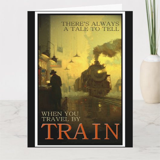 Vintage mit dem Zug Karte (Vorderseite)