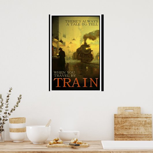 Vintage mit dem Zug Poster (Küche)