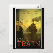 Vintage mit dem Zug Postkarte (Vorne/Hinten)