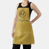 Vintage Mit Monogramm Chic Gold und Black Schürze (InSitu)
