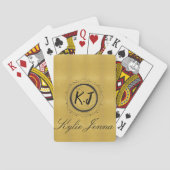 Vintage Mit Monogramm Chic Gold und Black Spielkarten (Rückseite)