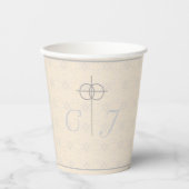 Vintage Mit Monogramm Hochzeit Pappbecher (Vorderseite)