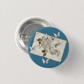 Vintage mit Schmetterlingen Button (Vorne & Hinten)