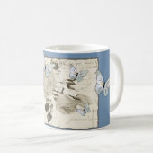 Vintage mit Schmetterlingen Kaffeetasse (VorderseiteRechts)