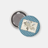 Vintage mit Schmetterlingen Magnet (Vorderseite/Rückseite)