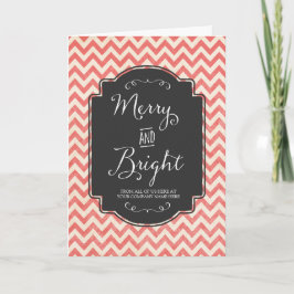 Vintage Mitarbeiterin Merry & Bright Weihnachtskar Feiertagskarte