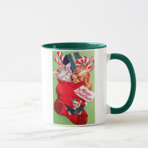 Vintage Mitte des Jahrhunderts Schönes Hundebaby K Tasse