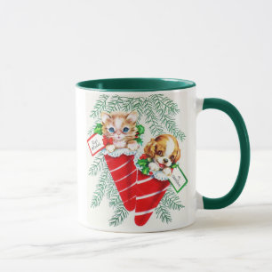 Vintage Mitte des Jahrhunderts Schönes Hundebaby K Tasse