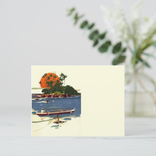 Vintage Mitte des Jahrhunderts Tiki Postkarte (Stehend Vorderseite)