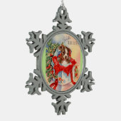 Vintage Mitte- des Jahrhundertsschöner Schneeflocken Zinn-Ornament (Links)