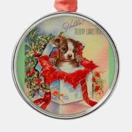 Vintage Mitte- des Jahrhundertsschöner Silbernes Ornament