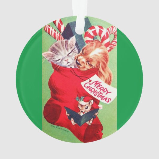 Vintage Mitte- des Jahrhundertsschönes Ornament (Rückseite)