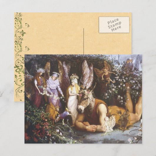 Vintage Mitte-Sommer-Fee Postkarte (Vorne/Hinten)