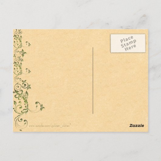 Vintage Mitte-Sommer-Fee Postkarte (Rückseite)