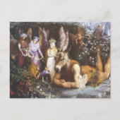 Vintage Mitte-Sommer-Fee Postkarte (Vorderseite)