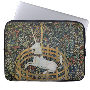 Vintage-Mittelalter-Einhorn-in-Gefangenschaft-Kuns Laptopschutzhülle