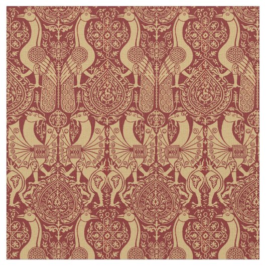 Vintage Mittelalterliche Greifmuster Stoff (Nahaufnahme)