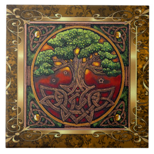 Vintage mittelalterliche Hexerei-Ritualangebot Fliese