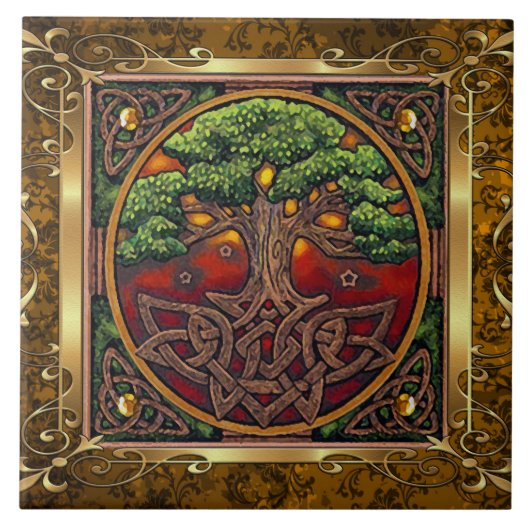 Vintage mittelalterliche Hexerei-Ritualangebot Fliese (Vorderseite)