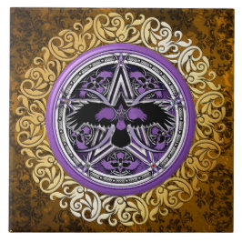 Vintage mittelalterliche Hexerei-Ritualangebot Fliese