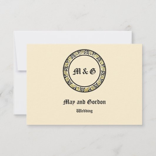 Vintage "mittelalterliche" Hochzeit Dankeskarte (Rückseite)