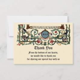 Vintage "mittelalterliche" Hochzeit Dankeskarte