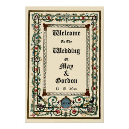 Vintage "mittelalterliche" Hochzeitsempfehlung Poster