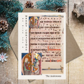 Vintage mittelalterliche Noten Weihnachtskrippe Feiertagskarte