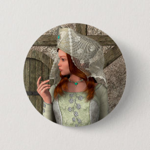 Vintage Mittelalterliche Prinzessin Renaissance Ku Button