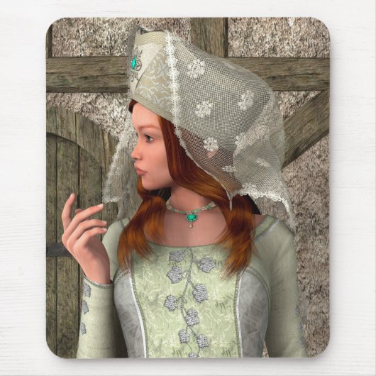Vintage Mittelalterliche Prinzessin Renaissance Ku Mousepad (Vorne)