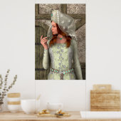 Vintage Mittelalterliche Prinzessin Renaissance Ku Poster (Küche)
