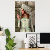 Vintage Mittelalterliche Prinzessin Renaissance Ku Poster (Heimbüro)