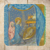 Vintage mittelalterliche religiöse Weihnachtskripp Quadratischer Aufkleber