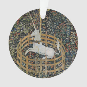 Vintage mittelalterliches Einhorn in Gefangenschaf Ornament