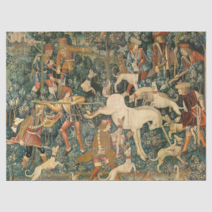 Vintage Mittelalterliches Einhorn verteidigt sich Seidenpapier