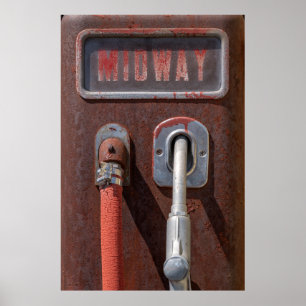 Vintage Mittelgaspumpe Poster