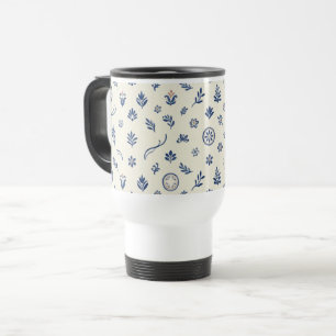 Vintage Mittelmeer Keramik-Reisemug Reisebecher