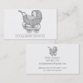 Vintage Mitternfrau oder Doula Telefonnummerkarte (Vorne/Hinten)