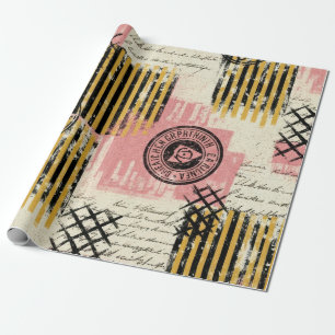 Vintage Mixed-Media Collage - Abgenutztes Papier ( Geschenkpapier