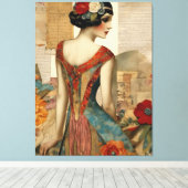 Vintage Mixed-Media-Collage Leinwanddruck (Insitu (Holzboden))