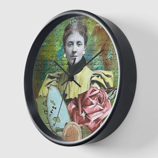 Vintage Mixed-Media-Style-Wand Uhr (Winkel)