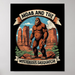 Vintage Moab Bigfoot Mystery Sasquatch Moab Wander Poster